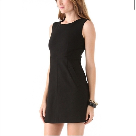 Diane Von Furstenberg sz 10 black fit n flare black mini dress - Picture 1 of 4